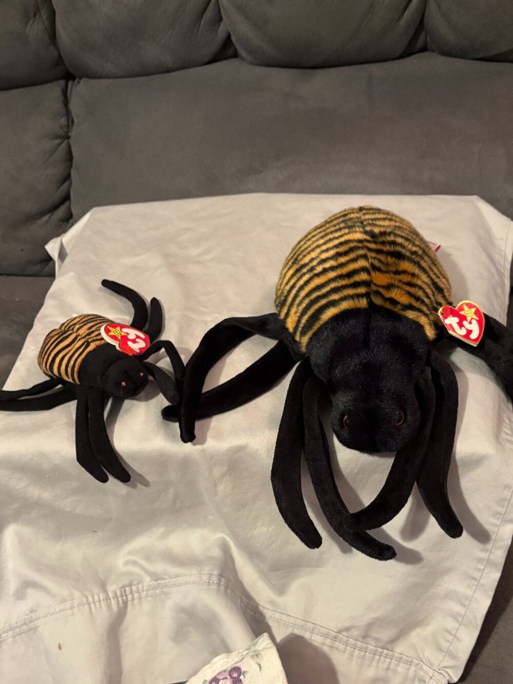 TY Spinner Spider-1999 Beanie Buddy (w/Tylon) & 1996 Beanie (4th Gen)-MWMT NOS